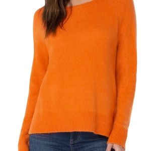 NWOT Liverpool Raglan Sweater with Side Slit Size Small Pumpkin Spice